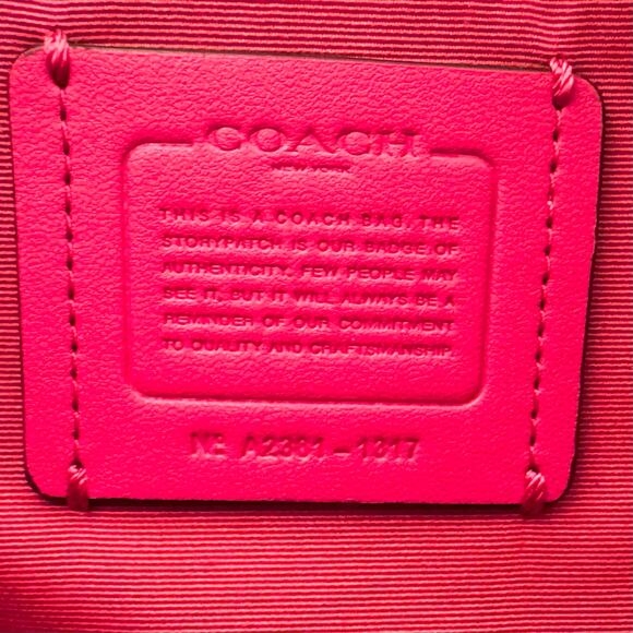 Coach Remi Satchel Pink Pebbled Leather Crossbody Shoulder Handbag 1317 - Picture 13 of 14